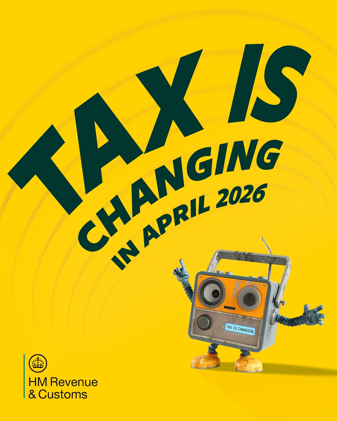 HMRC campaign graphic: Tax is changing in April 2026